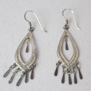 MC Jewelry - MC Earrings Signed Drop Chandelier Sterling Silver MC Jewelry - MC Earrings Signed Drop Chandelier Sterling Silver